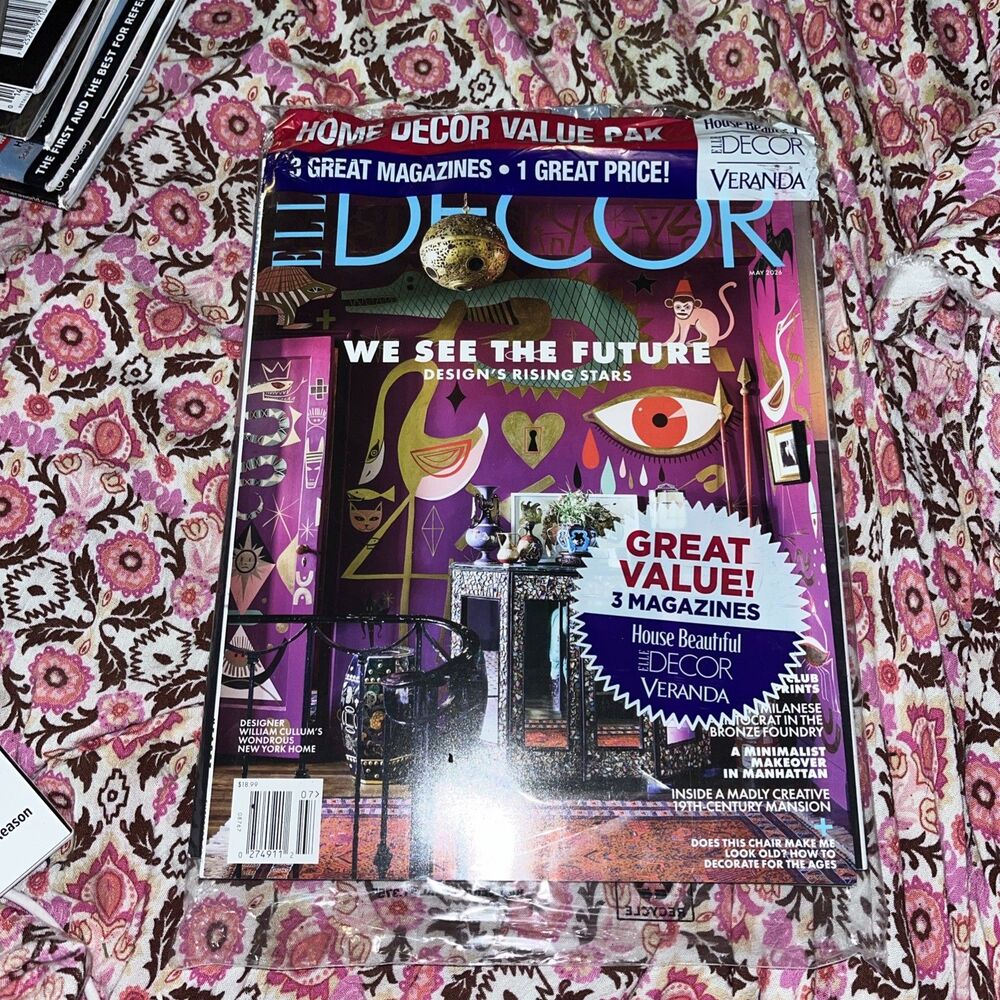 ELLE DECOR magazine Home Decor Value Pack  House Beautiful Veranda May June 2026